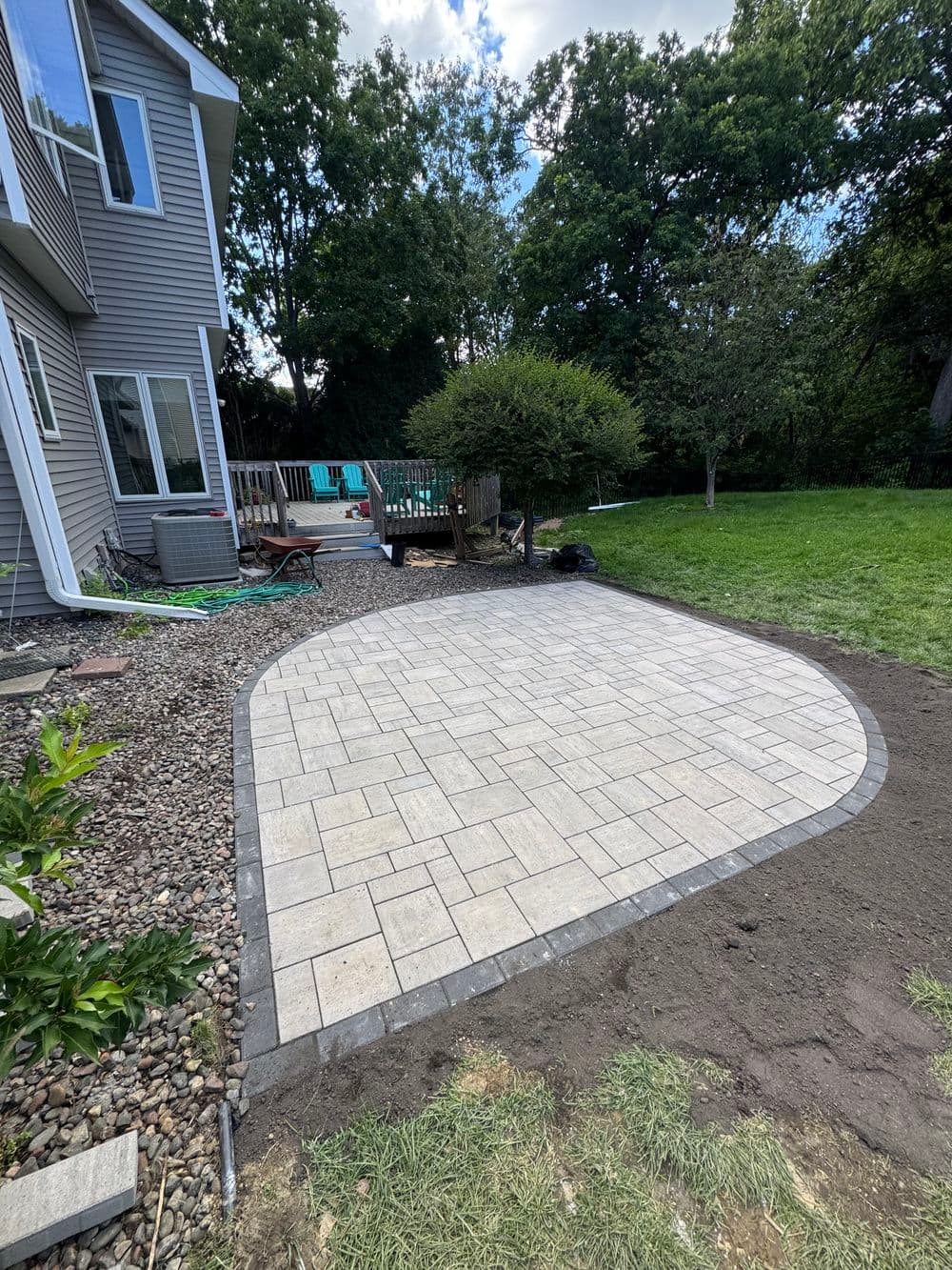 Gallery photos for Custom Eye-Shaped Paver Patio Built in Maple Grove: Image #1