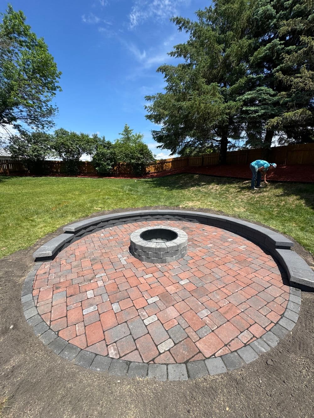 Paver Patio, Fire Feature, and Sitting Wall Built in Maple Grove image